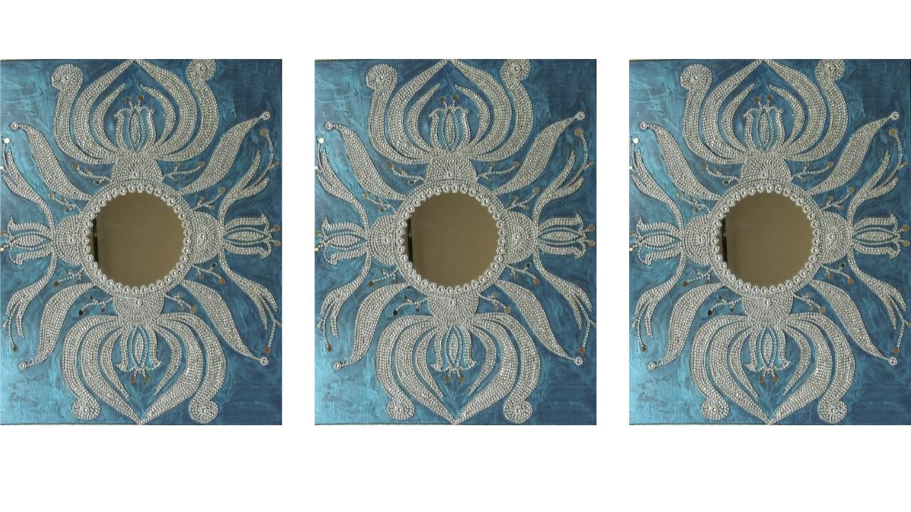 Read more about the article DIY Sparkling Wall Decor|Mirror and Rhinestone Canvas Art