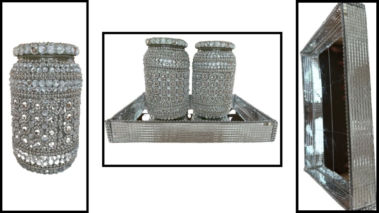 Read more about the article Recycle And Reuse:DIY Mirror Tray and Sparkly Jars Decor