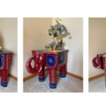 Faux-Wood Architectural Accents: A Whimsical Elephant Table Design