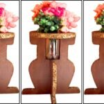 Unique Vase Stand With Inbuilt Glass Jar: Recycled DIY Craft Idea